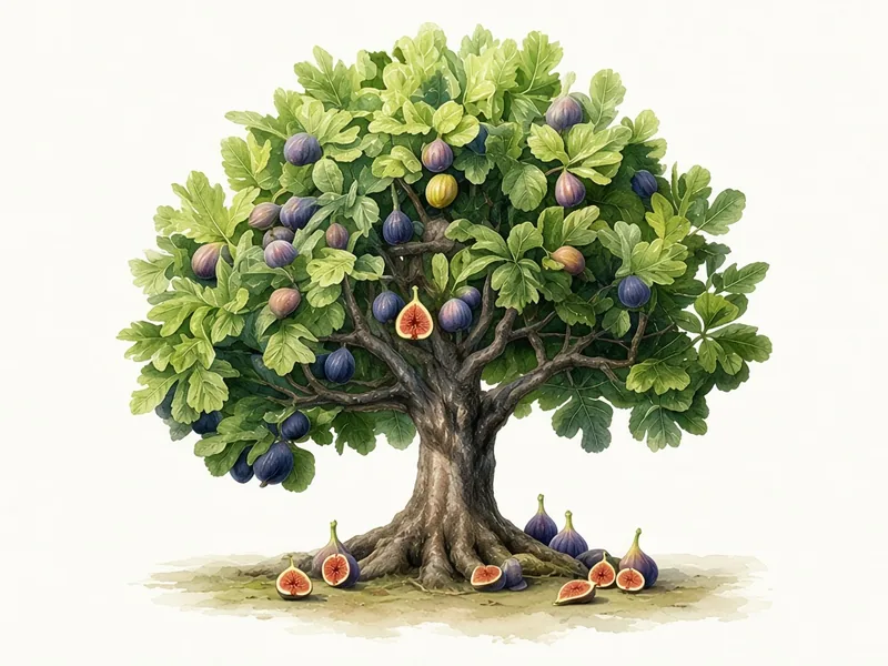 Watercolor illustration of Chicago Hardy Fig (1 gal)