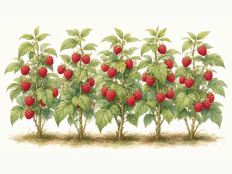 Watercolor illustration of Heritage Raspberry 5-pack