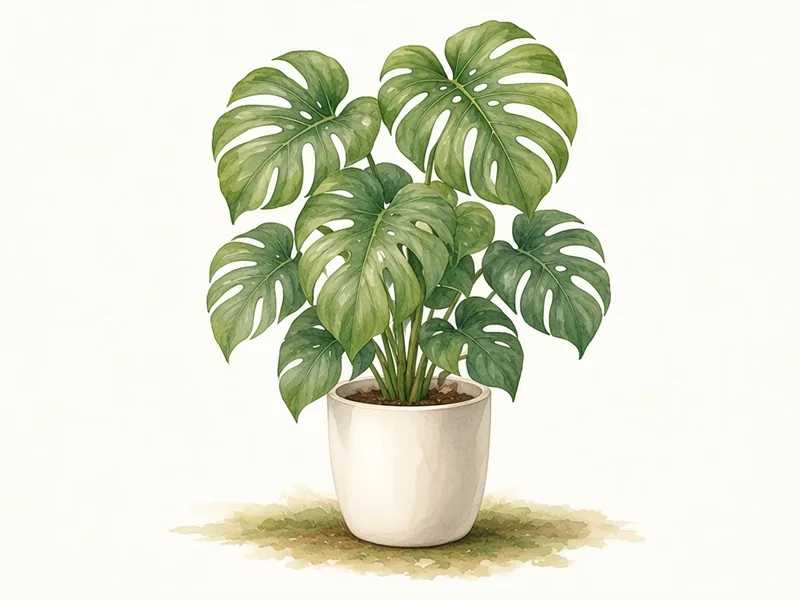 Watercolor illustration of Monstera Deliciosa (4")