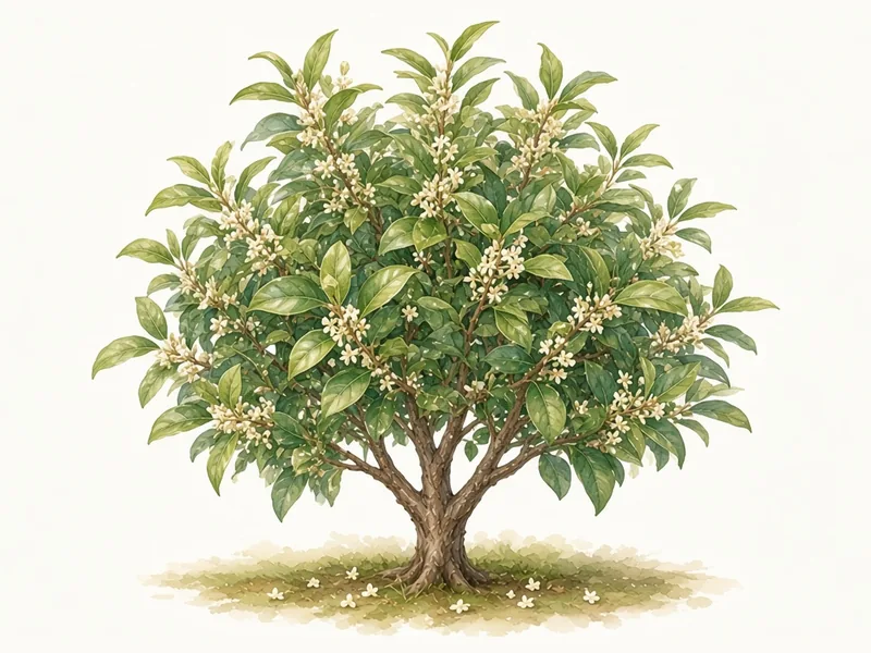 Watercolor illustration of Fragrant Tea Olive